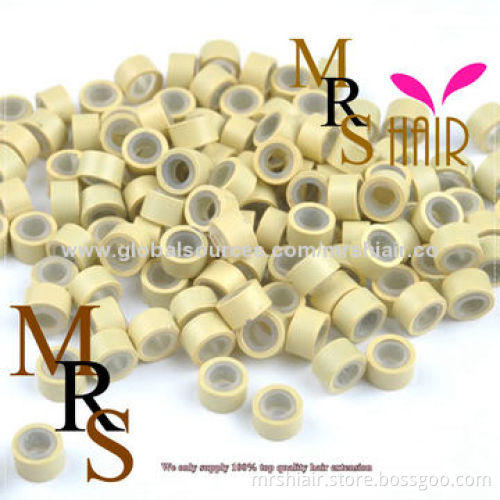 Medium brown 5*3*3mm silicone aluminum micro tubes extensions beads